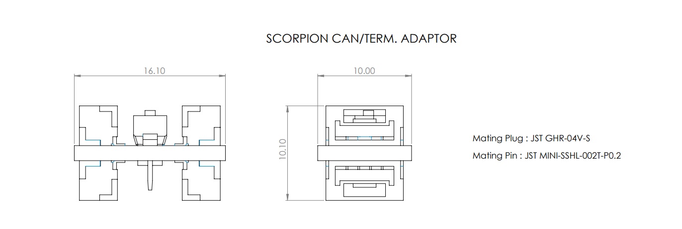 Scorpion CAN/TERM. Adaptor (4pcs) Full Dimension