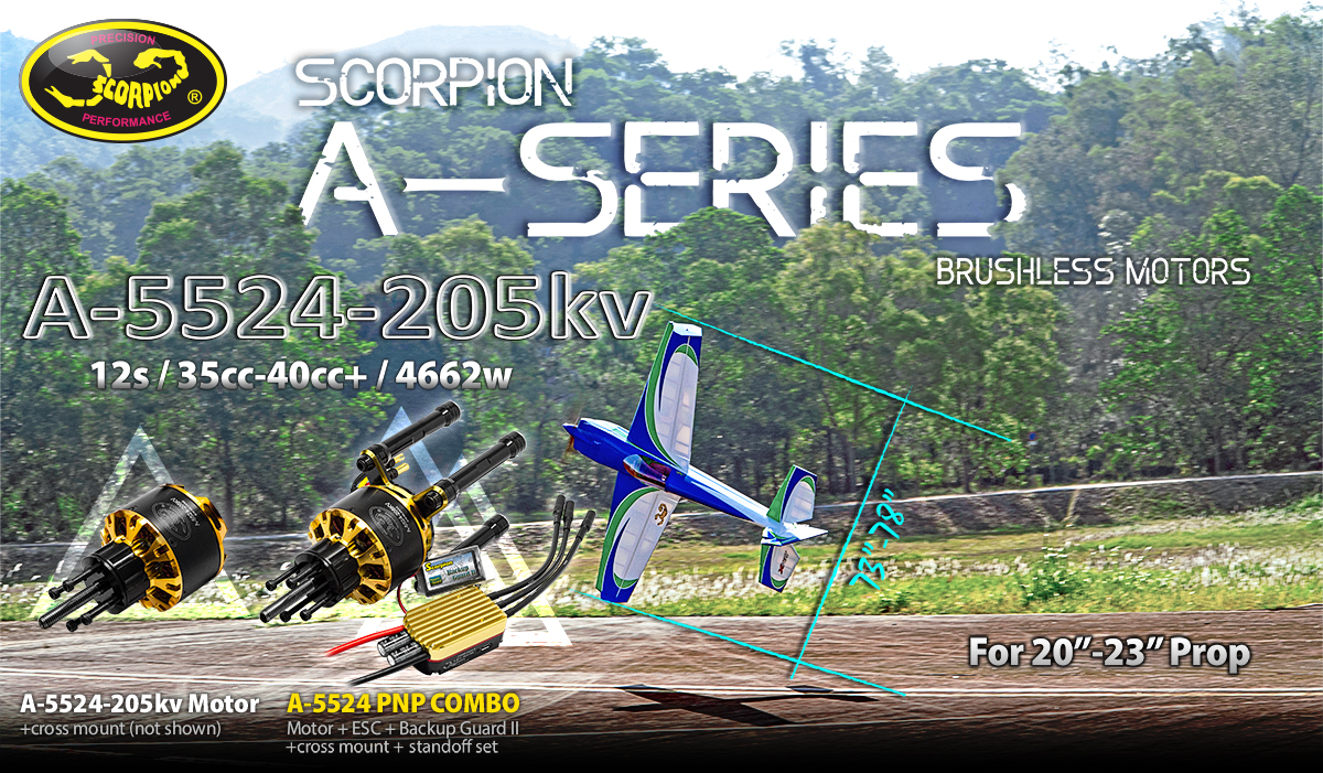 Scorpion A-5524 PNP Combo (12s / 35cc-40cc / 4662w) features