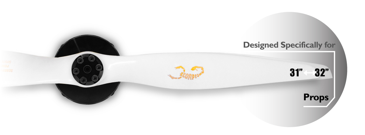 Scorpion A2-10025 31 to 32 Inch Propeller Range