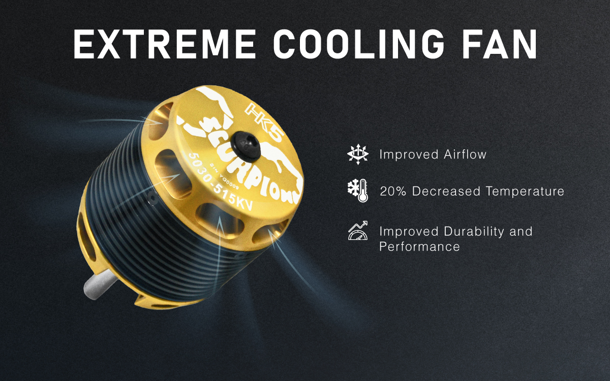 Scorpion HK5-5030-515kv (8 x 34mm shaft) features