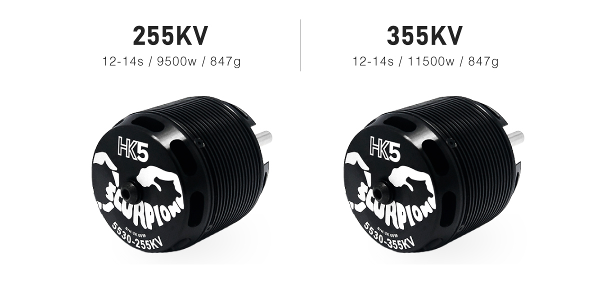 Scorpion HK5-5530-255kv 8x40 shaft features