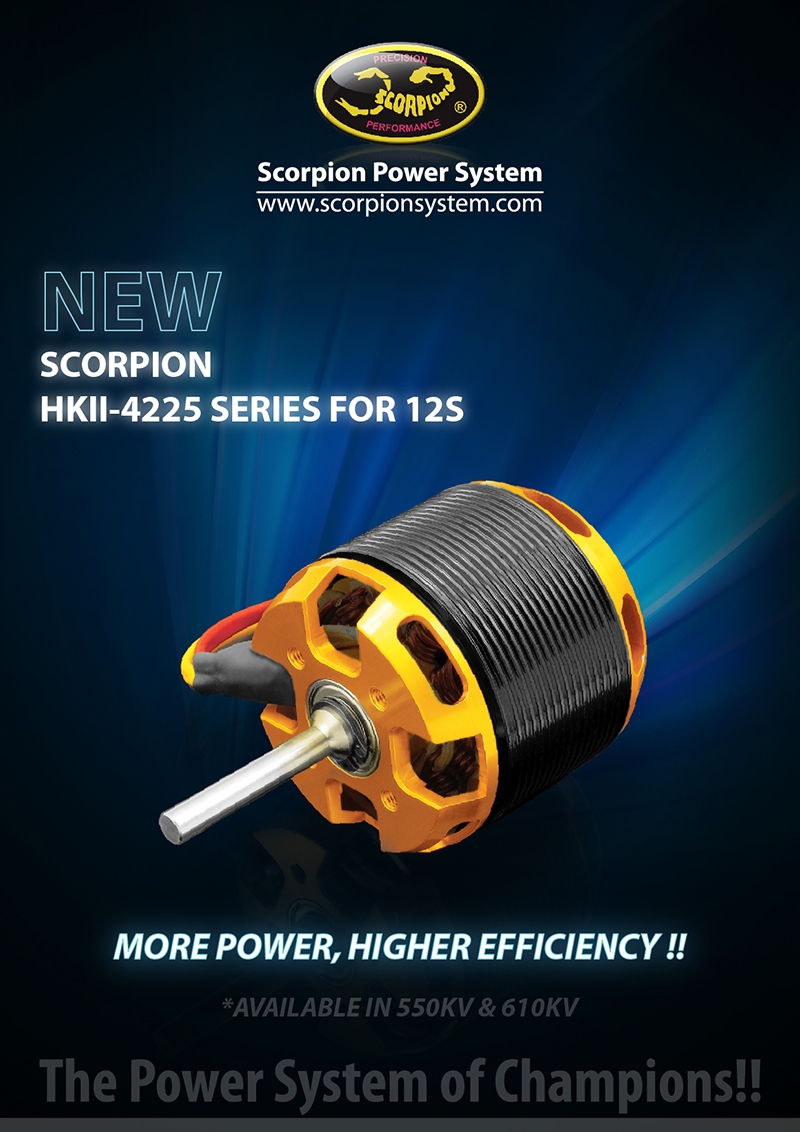 600 Class Scorpion HKII-4225-550Kv Limited Edition Brushless Helicopter Motor