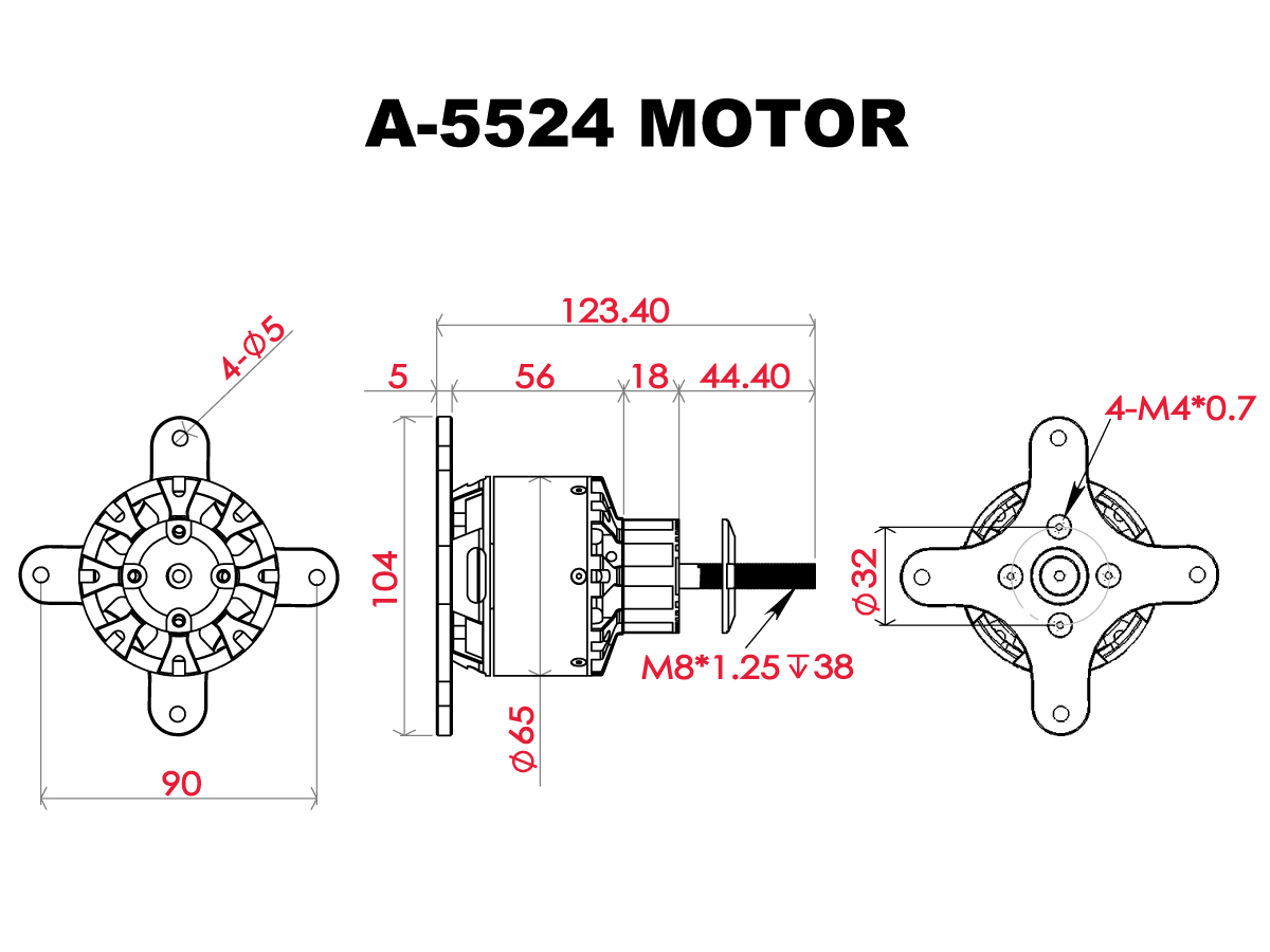 Scorpion A-5524-205kv Full Dimension