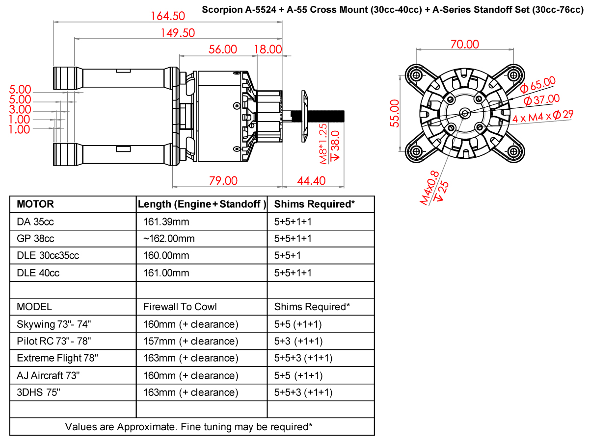 Scorpion A-5524 PNP Combo (12s / 35cc-40cc / 4662w) Full Dimension