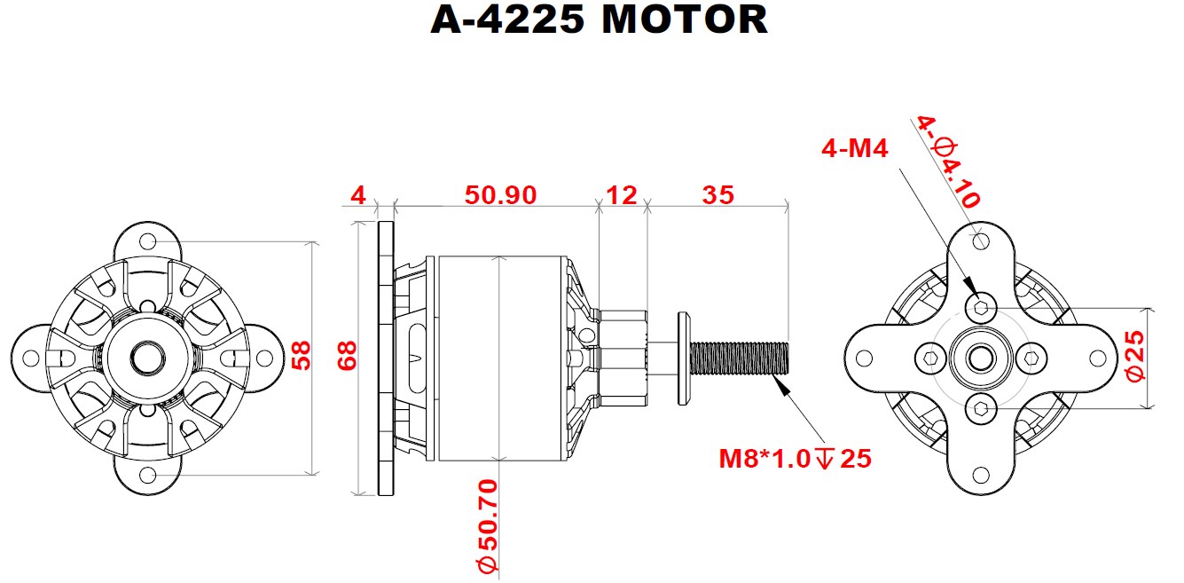 Scorpion A-4225-500kv Full Dimension