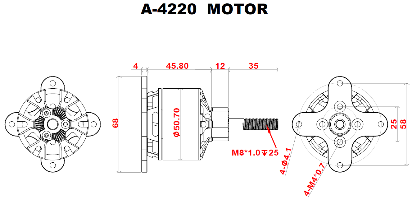 Scorpion A-4220-540kv Full Dimension